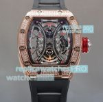 Swiss Replica Richard Mille RM 53-01 Tourbillon Pablo Mac Donough Watch Rose Gold Diamond Bezel